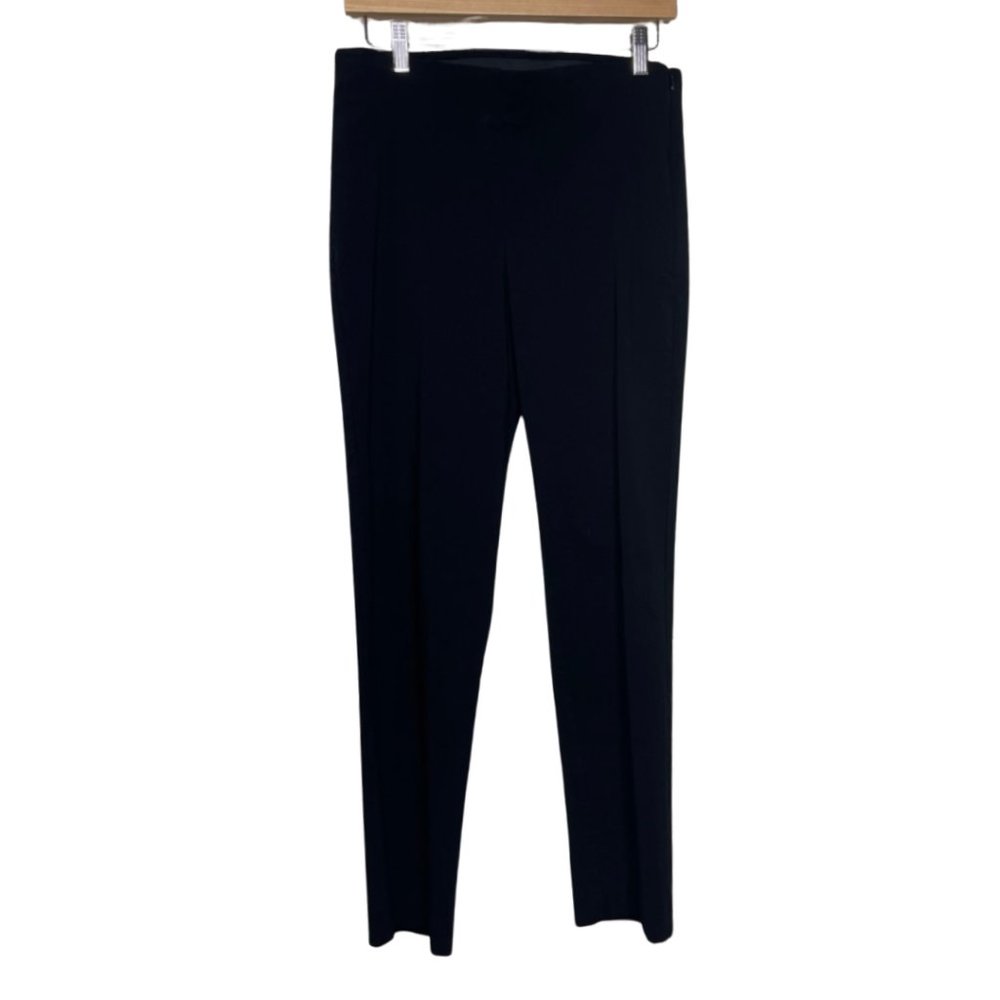 WHITE HOUSE BLACK MARKET | Black Stretchy Flat Front Slim Crop Pants | Size 8S
